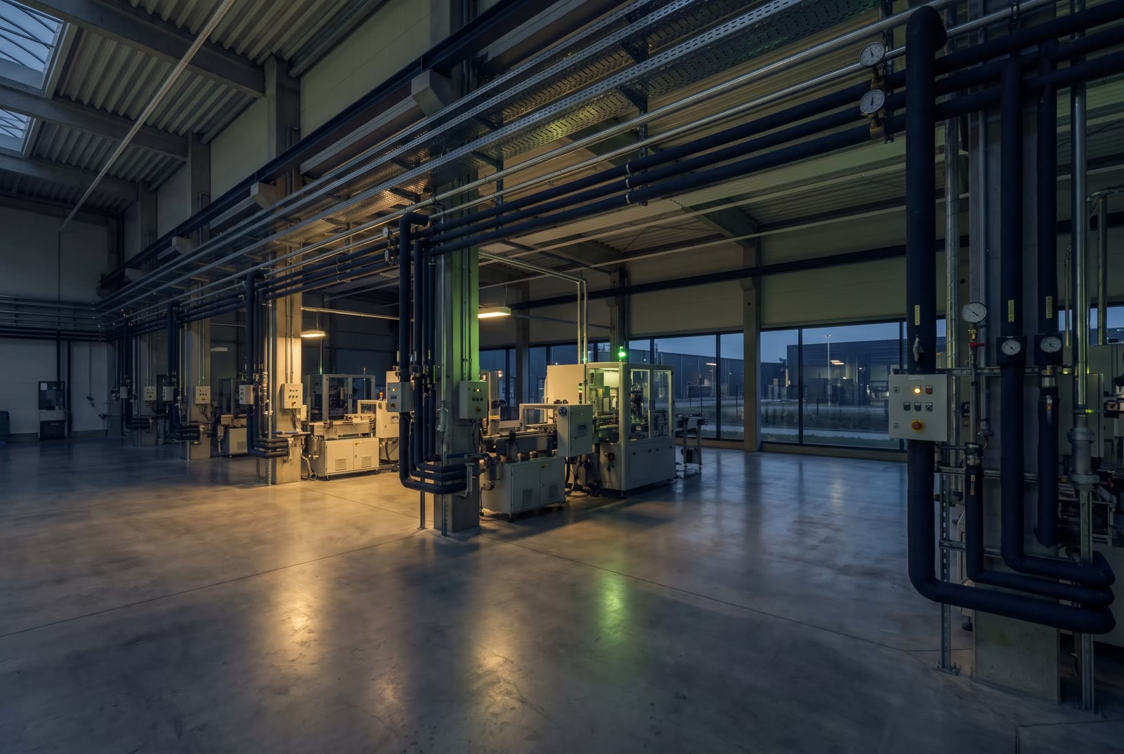 Industriehalle mit Energieversorgung für einen Betrieb